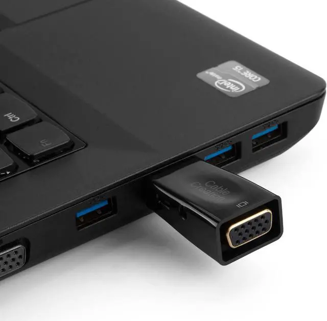 Alt view image 5 of 7 - CableCreation HDMI to VGA Adapter Gold Plated HDMI HDTV to VGA with Audio Converter Male to Female Support 1080P Black