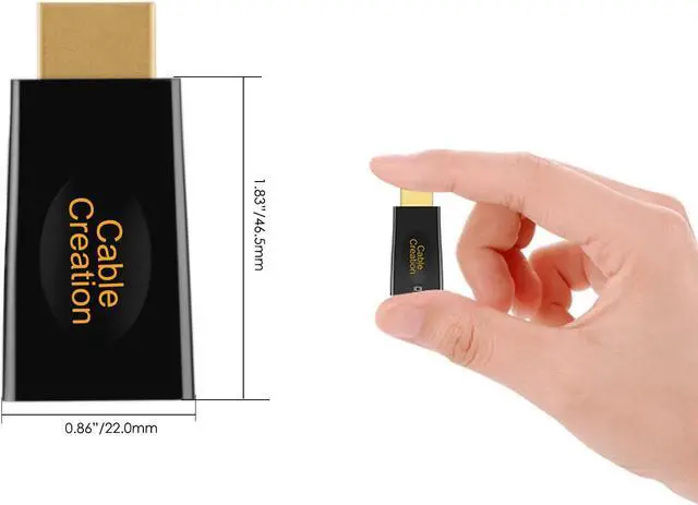 Alt view image 4 of 7 - CableCreation HDMI to VGA Adapter Gold Plated HDMI HDTV to VGA with Audio Converter Male to Female Support 1080P Black