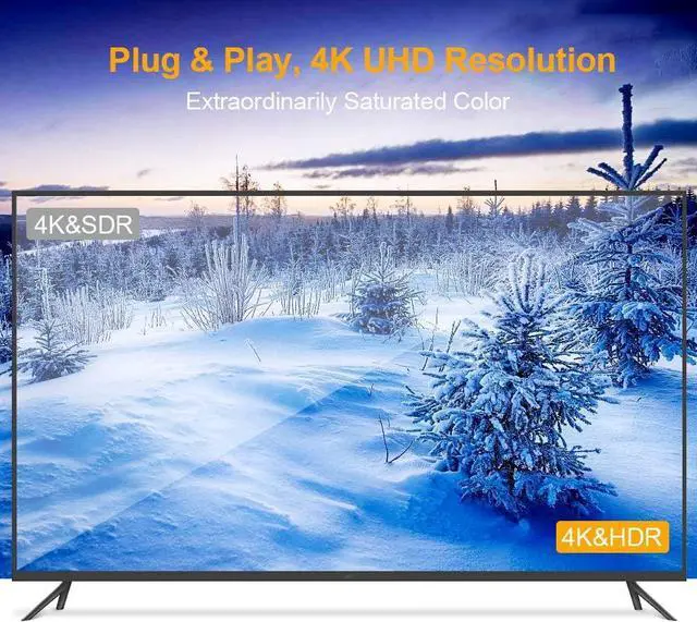 Alt view image 4 of 7 - CableCreation USB 3.1 Type C to HDMI 49ft /16M Fiber Optic Cable 18G Ultra Speed, Supports 4K 60hz(Dolby Vision, E-ARC, HDCP, 3D) Thunderbolt 3, Compatible with Macbook Pro 2019, XPS13 / 15,Surface Go