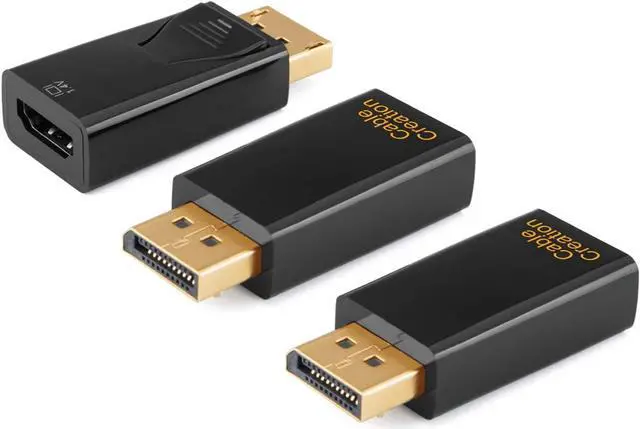 Alt view image 2 of 7 - [3-Pack] Displayport to HDMI Adapter Bundle with DisplayPort to HDMI Cable 6ft, Support 4K@30Hz