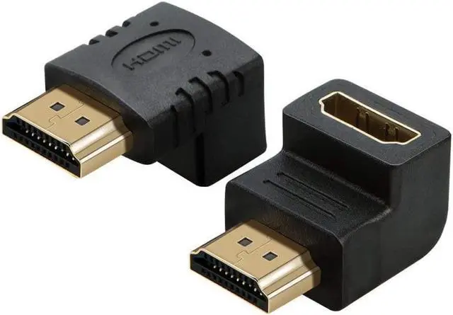 Alt view image 3 of 3 - CableCreation 10ft HDMI Cable Bundle with Upward Angle HDMI Male to Female Adapter
