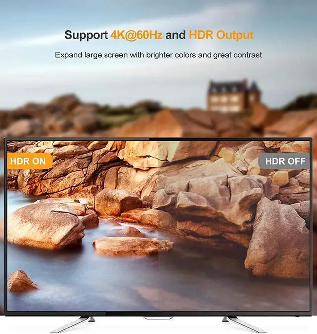 Alt view image 3 of 7 - CableCreation USB C to HDMI Cable 6FT 4K@60Hz HDR Bundle with USB-C to DisplayPort Cable 6FT 4K@60Hz, Nylon Braided Cord Compatible for MacBook/Pro/Air, Galaxy S20/ S10, LG V30, Aluminum