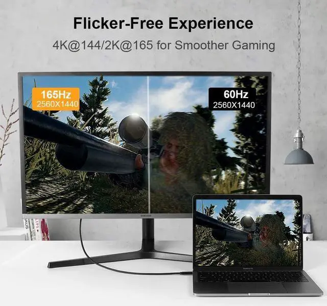 Alt view image 6 of 7 - CableCreation USB C to HDMI Cable 6FT 4K@60Hz HDR Bundle with USB-C to DisplayPort Cable 6FT 4K@60Hz, Nylon Braided Cord Compatible for MacBook/Pro/Air, Galaxy S20/ S10, LG V30, Aluminum