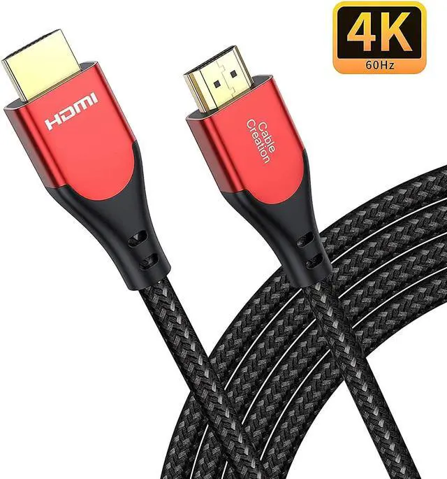 Alt view image 6 of 7 - 2 Pack HDMI Cable 4K@60Hz Red 3.3 ft+Gray 10ft, CableCreation HDMI 2.0 Cable, Support 3D, 2160P, 1080P, Ethernet Compatible with UHD TV, PS5/PS4, Xbox One, Blu-ray, PC, Projector and More