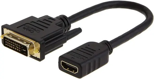 Alt view image 2 of 6 - CableCreation HDMI Female to DVI-D(24+1) Male Adapter Bundle with 6ft HDMI Cable
