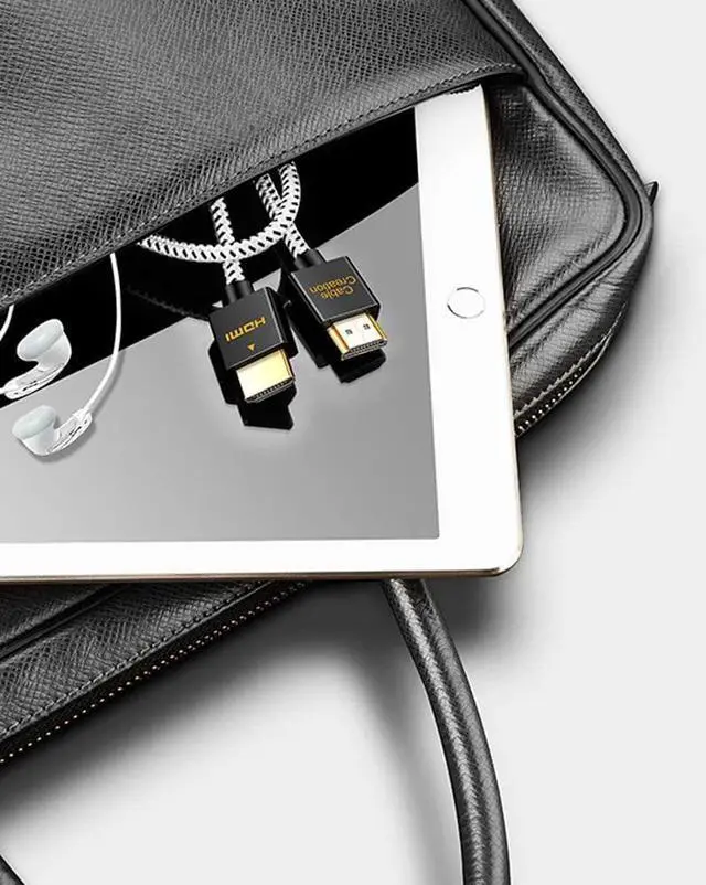 Alt view image 6 of 6 - CableCreationMini-HDMI Male to HDMI Female Adapter Bundle with 10ft Ultra Thin HDMI Cable