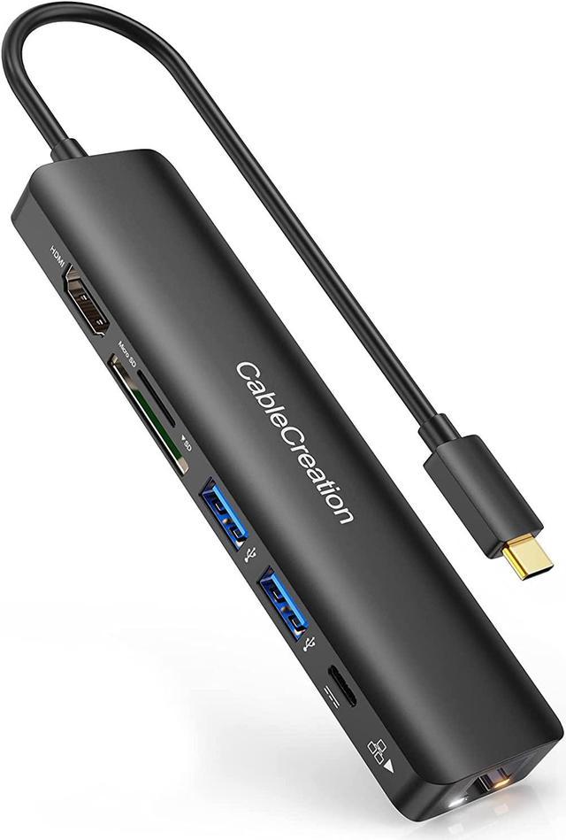 USB C Hub w/ USB C Port, 4K HDMI Adapter, 1G Ethernet, 100W PD