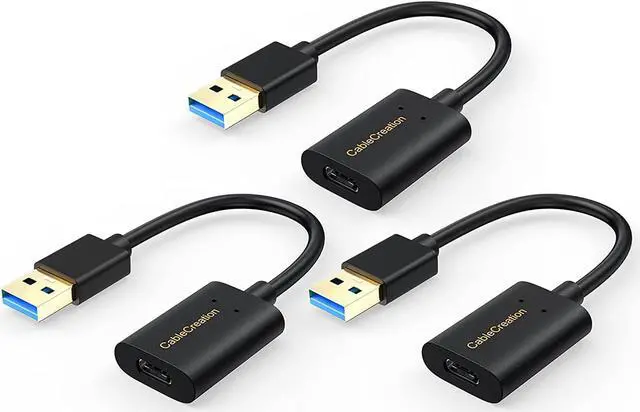 Alt view image 7 of 7 - [3-Pack] USB3.1 USB C Female to USB Male Adapter Cable 5Gbps CableCreation USB to USB C Adapter USB C to A Adapter Female USB C Adapter for PC Oculus Quest Link Logitech StreamCam Other USB-A Devices