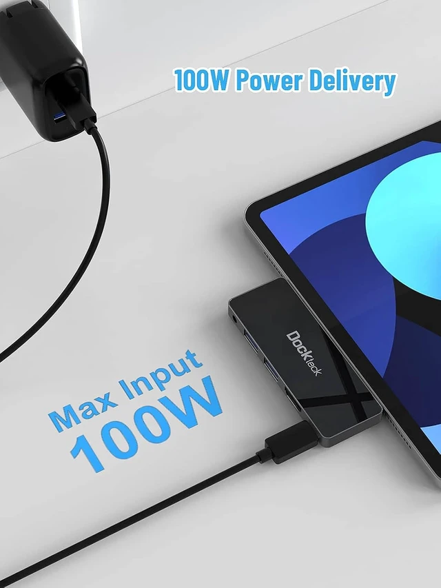 Alt view image 4 of 7 - USB C Hub Multiport Adapter for iPad Pro 12.9 11, iPad Air 5 4, iPad mini 6, iPad 10