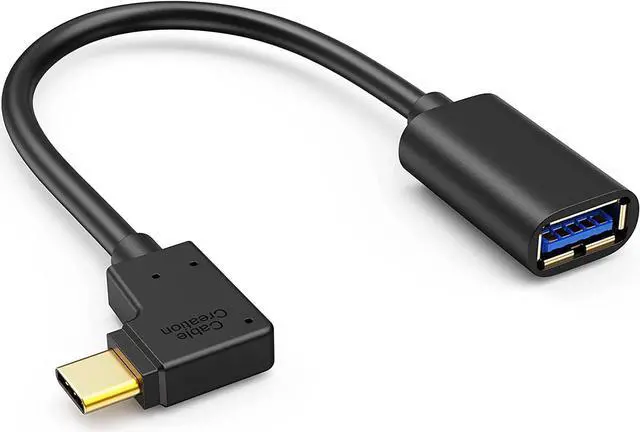 Main image of USB C to USB A Adapter OTG CableCreation USB 3.1 C Male to A Female 90 Degree 5Gbps USB A Female to USB C Male Cable for MacBook Pro iPad Pro S21 S20 S10 Note 10 and Other USB C Devices 0.15m Black
