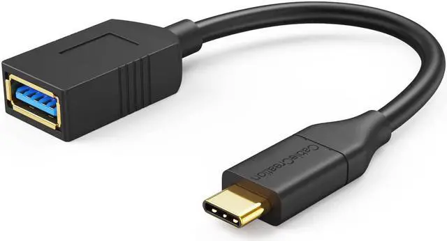 Main image of USB-C to USB 3.0 Female Adapter, 0.5 ft CableCreation (Gen1) USB3.1 Type C to Type A Adapter OTG Cord, Compatible MacBook Pro, Galaxy S8, S9 etc,Black