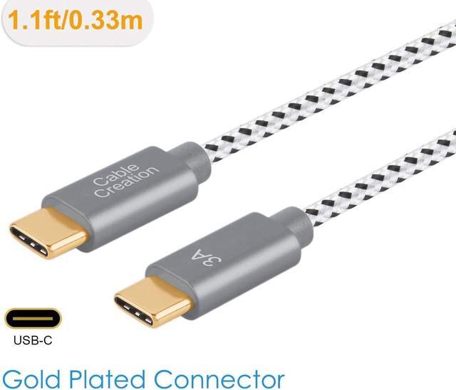 Alt view image 3 of 7 - CableCreation Short USB C Cable 1FT 60W USB C to USB C Fast Charging Cable Short USB Type-C to C Cable Braided 3A 480Mbps Data for MacBook Pro Air iPad Air Pro S21/S20 Pixel 4/5 etc. Space Gray