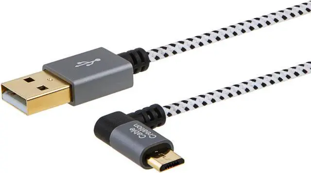 Alt view image 5 of 6 - CableCreation 10 Feet Right Angle Micro USB 2.0 Braided Cable, 90 Degree Vertical Right USB 2.0 A Male to Micro USB Male with Aluminium Case,3 Meters,Space Gray