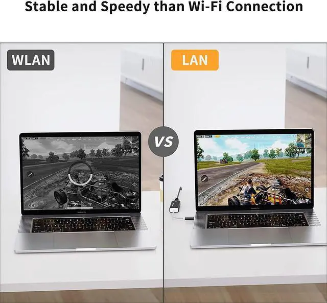 Alt view image 4 of 7 - USB C Ethernet Adapter, CableCreation USB Type C to RJ45 Network LAN Adapter Up to 10/100/1000 Mbps, Ethernet for Windows, Mac, macOS X, Compatible with Galaxy S10, iPad Pro 2020, Aluminum