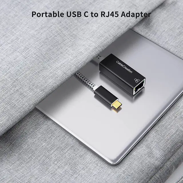 Alt view image 7 of 7 - USB C Ethernet Adapter, CableCreation USB Type C to RJ45 Network LAN Adapter Up to 10/100/1000 Mbps, Ethernet for Windows, Mac, macOS X, Compatible with Galaxy S10, iPad Pro 2020, Aluminum