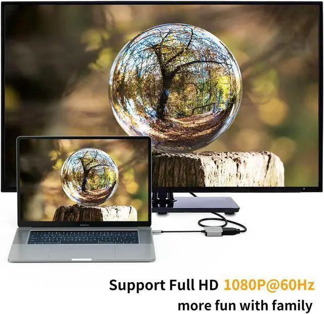 Alt view image 2 of 7 - USB C to DVI Adapter 1080P, CableCreation USB Type C to DVI Cable Adapter, Compatible with MacBook Pro 2020 2019, iPad Pro 2020/ 2018, Surface Book 2, XPS 15 13, Galaxy S20 S10