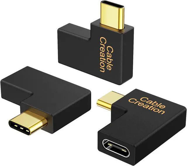Main image of Right Angle USB C Male to Female Adapter [3-Pack], CableCreation 90 Degree USB 3.1 USB C Extension Adapter (3A/10G) for MacBook (Pro), Pixel 2 XL, Laptop & Tablet & Mobile Phone,Oculus Quest Link