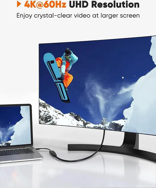 Alt view image 3 of 7 - USB C to DP Adapter 4K@60Hz, CableCreation USB C to DisplayPort Adapter, Compatible with Oculus Rift S, MacBook Pro 2020, Mac Mini, ChromeBook Pixel, iPad Pro, Galaxy S20/S10, Black