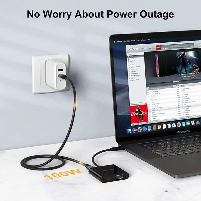 Alt view image 4 of 7 - 4 in 1 USB C Hub, CableCreation USB C to HDMI VGA Adapter with 3.5mm Audio & USB C PD Charging Port, Compatible with MacBook Pro 2020, iPad Pro 2020, Galaxy S20 S10, Surface Book 2, XPS 13