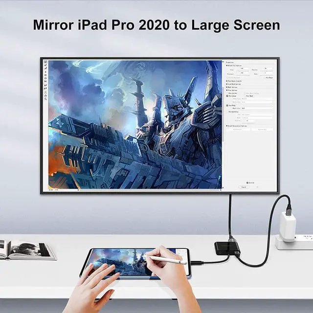 Alt view image 3 of 7 - 4 in 1 USB C Hub, CableCreation USB C to HDMI VGA Adapter with 3.5mm Audio & USB C PD Charging Port, Compatible with MacBook Pro 2020, iPad Pro 2020, Galaxy S20 S10, Surface Book 2, XPS 13