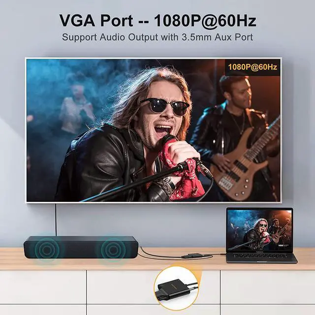 Alt view image 7 of 7 - 4 in 1 USB C Hub, CableCreation USB C to HDMI VGA Adapter with 3.5mm Audio & USB C PD Charging Port, Compatible with MacBook Pro 2020, iPad Pro 2020, Galaxy S20 S10, Surface Book 2, XPS 13