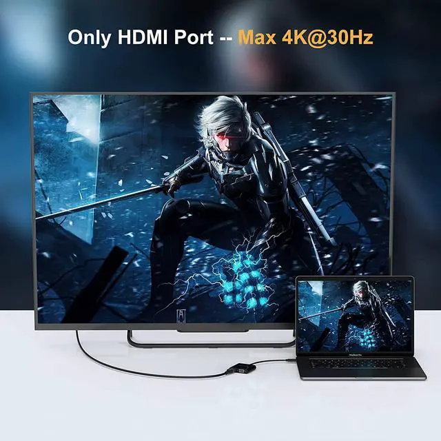 Alt view image 6 of 7 - 4 in 1 USB C Hub, CableCreation USB C to HDMI VGA Adapter with 3.5mm Audio & USB C PD Charging Port, Compatible with MacBook Pro 2020, iPad Pro 2020, Galaxy S20 S10, Surface Book 2, XPS 13