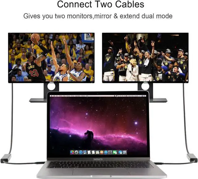 Alt view image 4 of 7 - USB C to VGA Cable 16FT, CableCreation USB Type C to VGA Cord 1080P@60Hz, Compatible with MacBook Pro 2020 2019, iPad Pro 2020 2018, Surface Book 2, XPS 15 13, Yoga 920 910, Galaxy S20 S10, Black