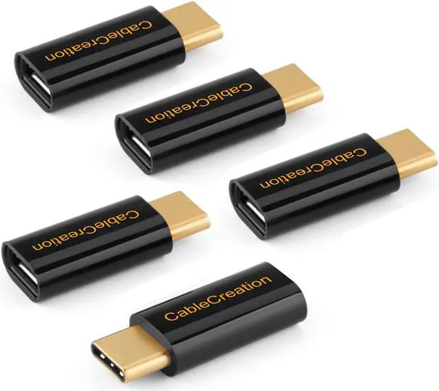 Main image of USB C to Micro USB Adapter[5-Pack], CableCreation USB Type C Adapter Micro USB to USB-C with 56K Resistor, Compatible Galaxy S9/S9+, Mate 10 Pro, MacBook, Moto Z etc. Black
