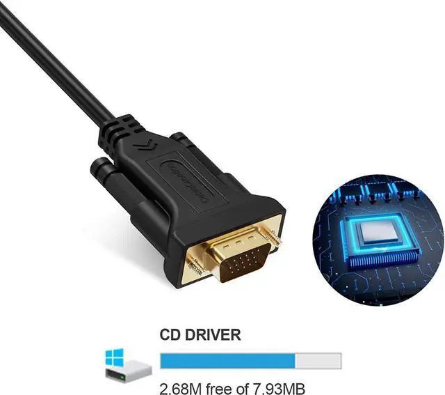 Alt view image 2 of 7 - CableCreation USB 3.0 to VGA Cable 6 Feet, USB to VGA 15 Pin Adapter 1080P @ 60Hz, with Built-in Driver Only Support Windows 10 / 8.1/ 8 / 7 (NO XP / Vista / Mac OS X ), 1.8 Meters /Black