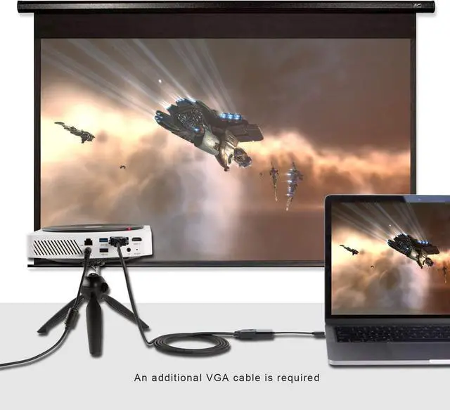 Alt view image 6 of 7 - CableCreation DisplayPort to VGA Adapter, Gold Plated DP to VGA Male to Female Adapter, Compatible with Computer, Desktop, Laptop, PC, Monitor, Projector, HDTV, Black