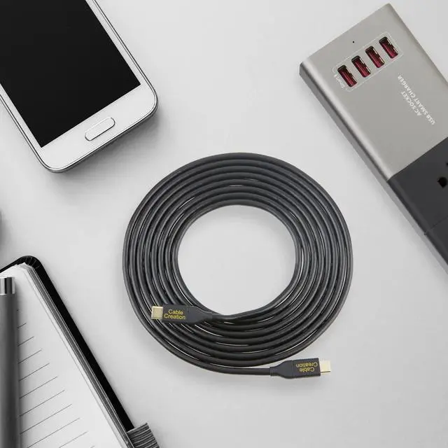 Alt view image 5 of 6 - USB C to C Cable 100W, 6ft CableCreation USB C to USB C Cable 5A Fast Charging, Compatible with MacBook Pro 2020/2019/2018, iPad Pro 2020/2018, Galaxy S20 S10 S9, Note 10,1.8M/ Black