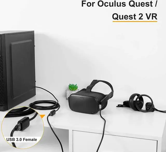 Alt view image 2 of 7 - Active USB 3.0 Extension Cable 16.4 Feet, CableCreation Type A Male to Female Extension Cord Compatible with Oculus Quest 2, Oculus Rift, Playstation,USB Keyboard, Printer, Hard Drive, Black 5 Meters