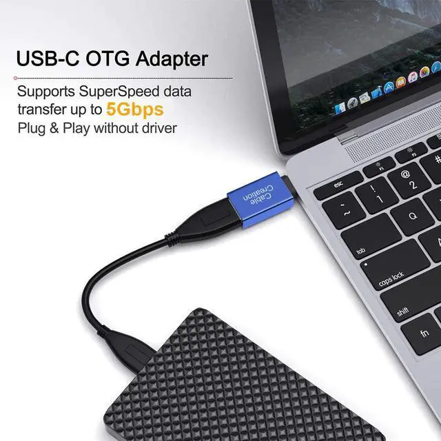 Alt view image 2 of 5 - USB-C to USB 3.0 Adapter[3-PACK], CableCreation USB Type C (Male) to USB A (Female),Support OTG Function,USB 3.1 for Apple Macbook/Pro, ChromeBook Pixel, Nexus 5X/6P and More, Sapphire Aluminum