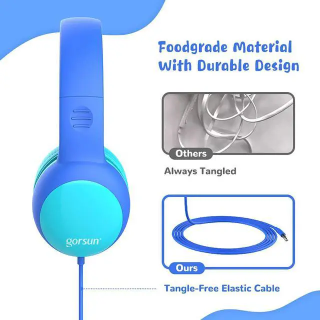 Alt view image 6 of 7 - gorsun Kids Headphones with Limited Volume, Children's Headphone Over Ear, Toddler Headphones for Boys and Girls, Wired Headset Earphones for Children