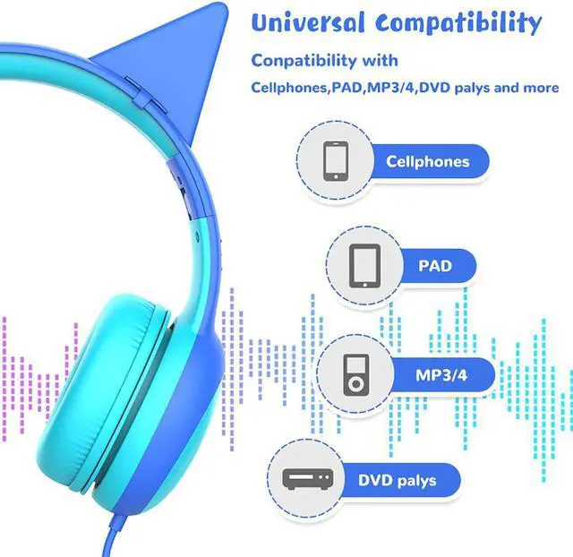 Alt view image 7 of 7 - gorsun Kids Headphones with Limited Volume, Children's Headphone Over Ear, Toddler Headphones for Boys and Girls, Wired Headset Earphones for Children