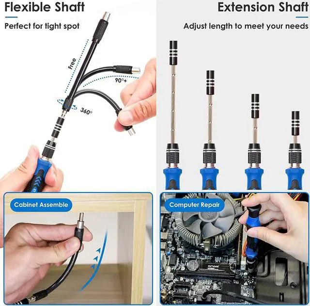 Alt view image 4 of 7 - Screwdriver Sets 142-Piece Electronics Precision Screwdriver with 120 Bits Magnetic Repair Tool Kit for iPhone, MacBook, Computer, Laptop, PC, Tablet, PS4, Xbox, Nintendo, Game Console