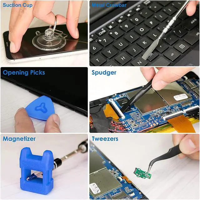 Alt view image 4 of 7 - Precision Screwdriver Set 142-Piece + 2-Piece Suction Cups Bundle, LCD Screen Remover for Computer, iPhone, Laptop, Cell Phone, Macbook, PS4/5, Tablet Electronics Repair