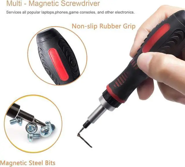Alt view image 4 of 7 - JENABOM 61 in 1 Ratcheting Screwdriver Set, Magnetic Screwdriver Bit Set with Rotatable Ratchet Handles, Sockets & Bits, Household Repair Tool Kits for Computers, Electronic Devices, Furniture