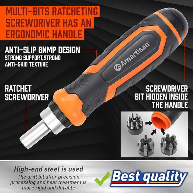 Alt view image 2 of 6 - 22 IN 1 Ratchet Screwdriver Set Precision Multi-bit Ratchet Screw Drivers Slotted/Philips/Pozi/Torx