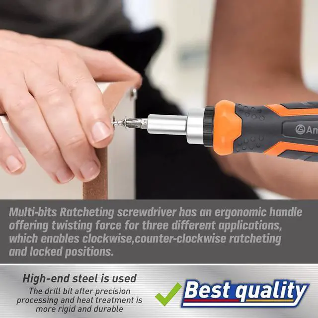 Alt view image 6 of 6 - 22 IN 1 Ratchet Screwdriver Set Precision Multi-bit Ratchet Screw Drivers Slotted/Philips/Pozi/Torx