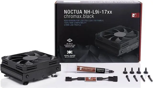 Alt view image 4 of 6 - Noctua NH-L9i-17xx chromax.Black, Premium Low-Profile CPU Cooler for Intel LGA1700 (Black)