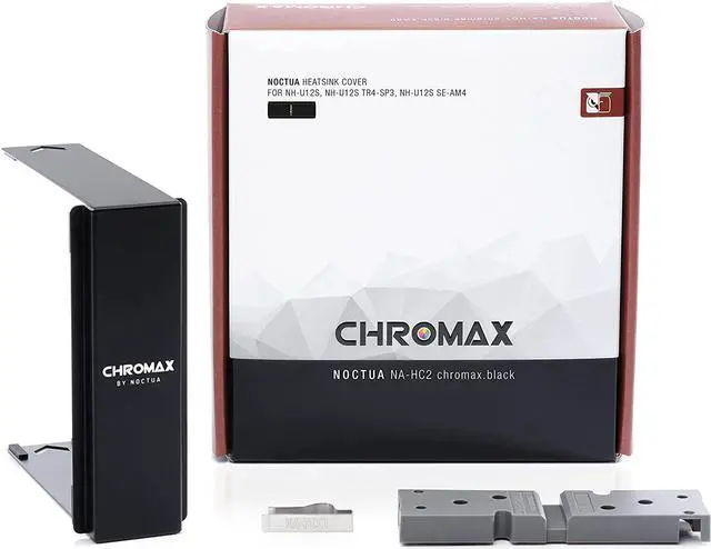 Alt view image 6 of 7 - Noctua NH-U12S chromax.Black CPU Cooler with NA-HC2 chromax.Black heatsink Cover