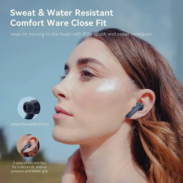 Alt view image 6 of 6 - Bluetooth Earbuds, Haylou W1 Wireless Earbuds Bluetooth 5.2 Earbuds in-Ear Headphones-AAC HD Stereo Sound Earphones with 4 Mics, CVC 8.0, ENC, Noise Cancelling Headphones, Bluetooth Headphones, Blue