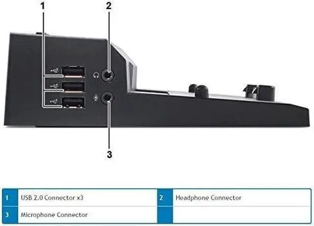 Alt view image 5 of 7 - Dell E-Port Replicator 3.0 with 130W Power Adapter E Series Latitudes (PRO3X)