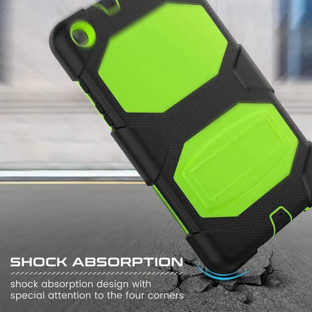 Alt view image 4 of 7 - SM-T290/SM-T295/SM-T297 Galaxy Tab A Case 2019 (8.0 inch) with Kickstand, Full Body Duty Case Shockproof Protective Cover, Built-in Screen Protector for Galaxy Tab A 2019 8.0,Yellow Green