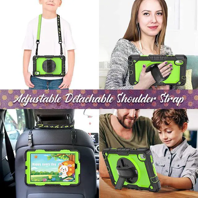 Alt view image 5 of 7 - for Lenovo Tab M8 (HD/FHD) TB-8505F TB-8505X TB-8505FS TB-8705F TB-8705N with Screen Protector Pencil Holder/Hand Strap/Stand,Shockproof Case for Lenovo Tab M8 8 Inch 2nd 2019, Green