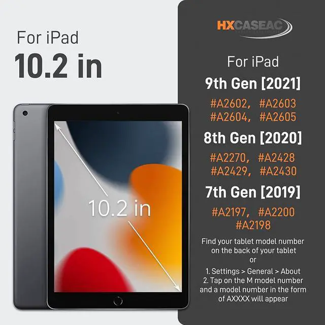 Alt view image 2 of 7 - Cover for iPad 9th/8th/7th Generation with Pencil Holder [Auto Wake/Sleep] Card Slot [Multi-Angle Viewing Stand], iPad 9/8/7 Generation Smart Cover Shockproof folio Case for iPad 10.2", Black