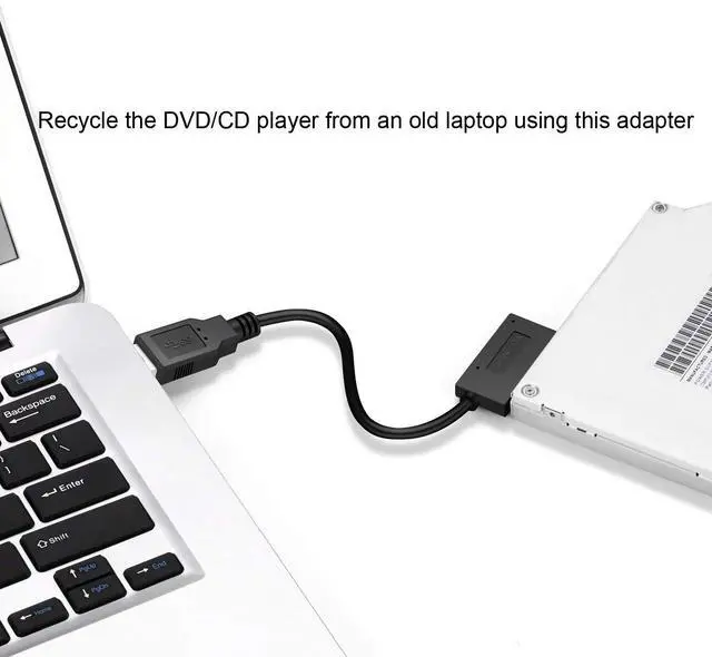 Alt view image 3 of 7 - USB 3.0 to 7+6 13Pin Slimline SATA Laptop CD/DVD ROM Optical Drive Adapter Cable