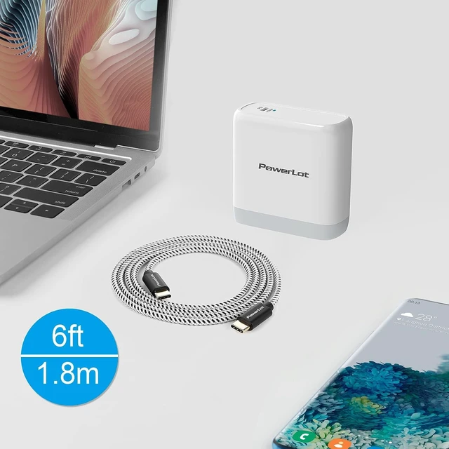 Alt view image 6 of 7 - USB C Charger 100W PowerLot GaN Tech USB C Wall Charger with Foldable Plug and 6ft USB-C Cable Bundle with Dockteck 7-in-1 USB C Hub with 4K 60Hz HDMI, 1Gbps Ethernet, 100W PD, 2 USB 3.0, SD/Micro SD