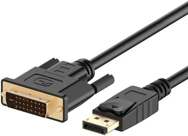 Main image of DisplayPort to DVI Adapter, Hannord Dp Display Port to DVI Converter Male to Male Gold-Plated Cord 6 Feet Black Cable for Lenovo, Dell, HP and Other Brand